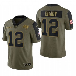 Tampa Bay Buccaneers Tom Brady Olive 2021 Salute To Service Limited Jersey